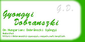 gyongyi dobranszki business card